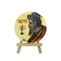 Hand-Painted Lord Shiva "Mahakal" Portrait Mini Canvas with Easel